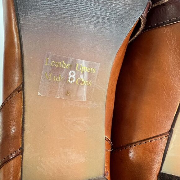 Corkys Elite Dress Pump Women Size 8 Honeysuckle Leather Slip On Brown Art - Picture 9 of 10